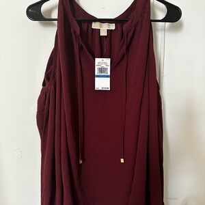 Michael Kors Burgundy Keyhole shirt
